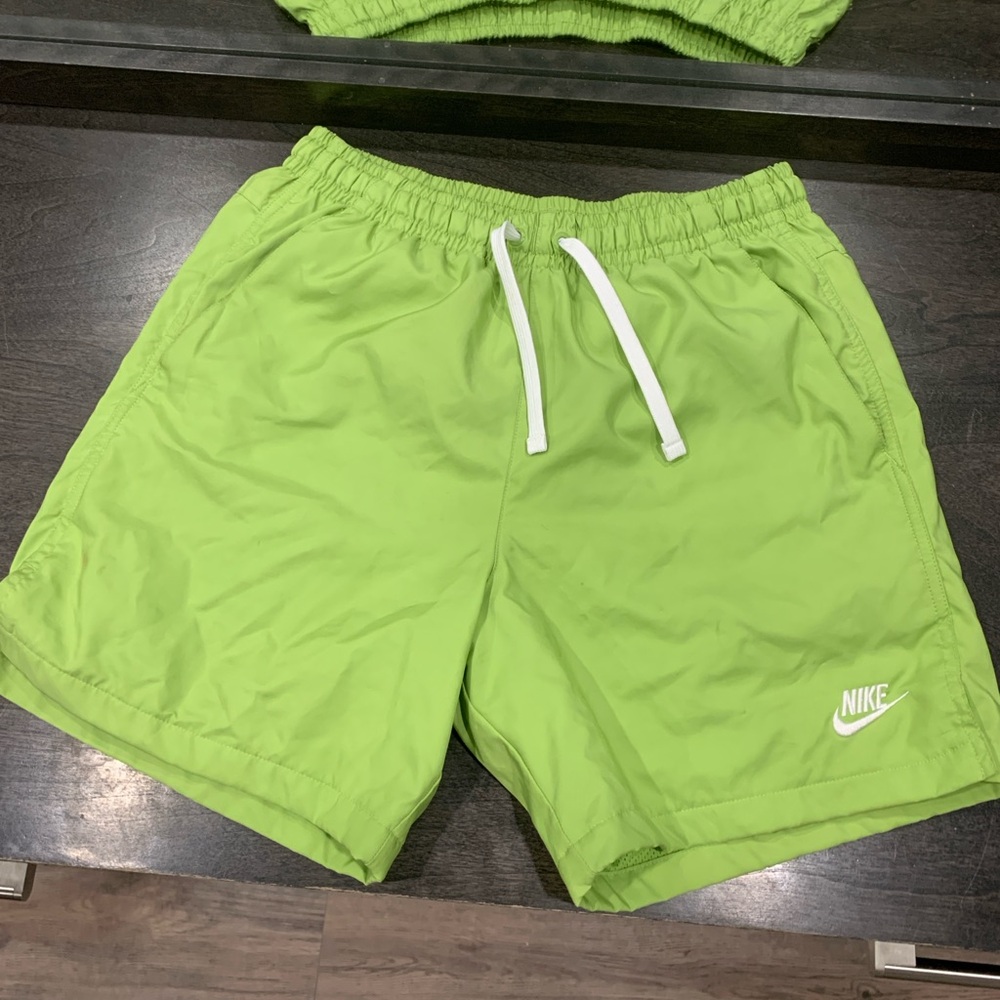 Nike Men's Lime Green Athletic Shorts